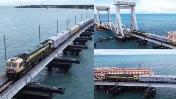 Pamban bridge Rameswaram rain Pamban bridge Rameswaram rain