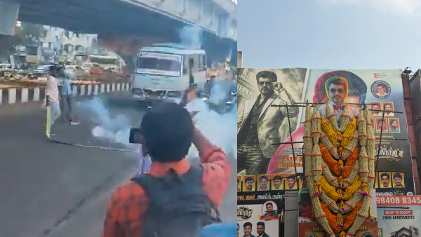 Mankatha Re Release Fans Celebration Campa abhishekam 1000 Wala Crackers For Ajith Kumar Banner Mankatha Re Release Fans Celebration Campa abhishekam 1000 Wala Crackers For Ajith Kumar Banner