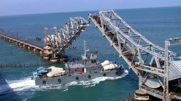 Pamban Sea Bridge Rameswaram Ship Pamban Sea Bridge Rameswaram Ship