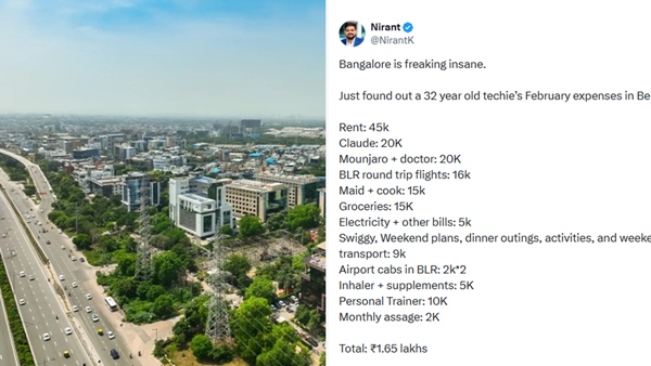 Bangalore is freaking insane Just found out a 32 year old techie s February expenses in Bengaluru Bangalore is freaking insane Just found out a 32 year old techie s February expenses in Bengaluru