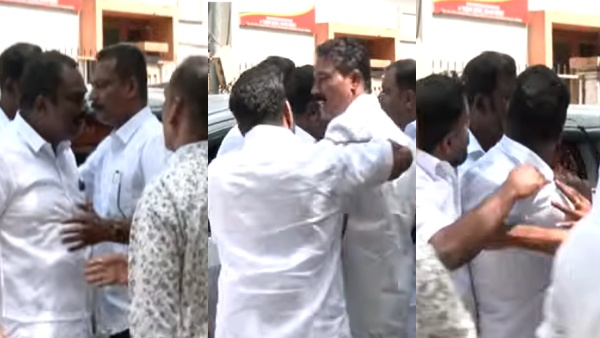 Clash Among DMK Functionaries Near Anna Arivalayam Over Killiyoor Seat Sharing Clash Among DMK Functionaries Near Anna Arivalayam Over Killiyoor Seat Sharing