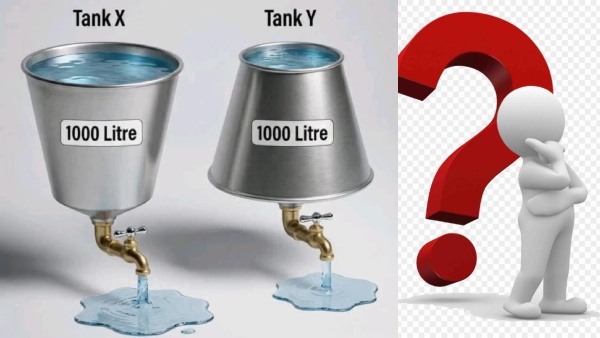 Optical illusion Brain teaser Which tank in the picture will empty first Find out within 8 seconds