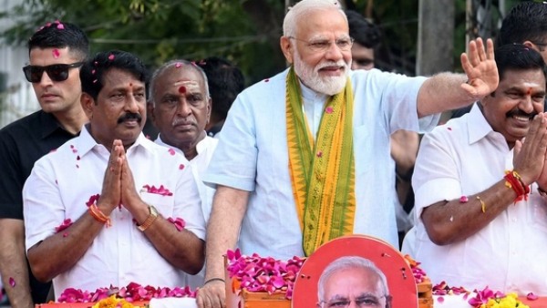 PM Modi PM Narendra Modi Roadshow in Nagercoil Today NDA Candidates Campaign Intensifies