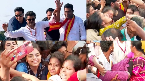 tvk-women-members-faints-and-stampede-like-atmosphere-in-vijays-roadshow-in-chennai