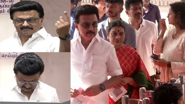 TN Assembly Election CM MK Stalin and Deputy CM Udhayanidhi Casting their votes