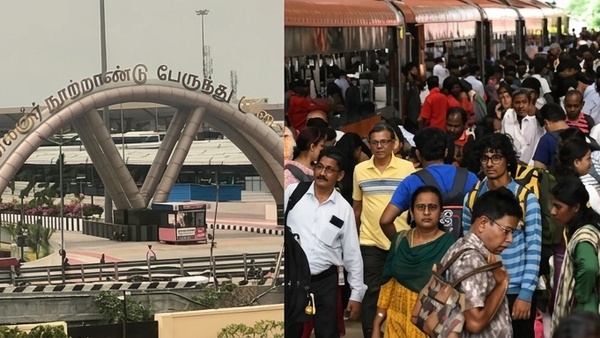 Kilambakkam Unending Crowds Passengers Struggle Unable to Travel to Cast Their Votes