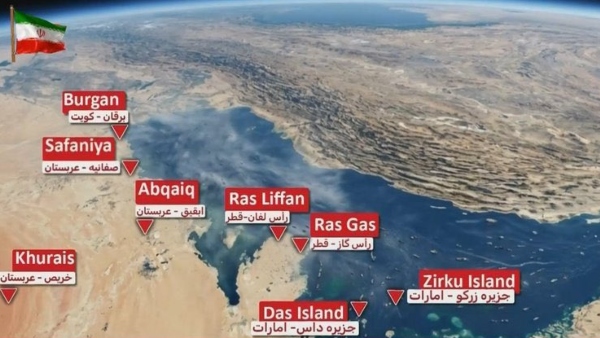 Iran trump USA Iran Target List Gulf Oil Iran US Talks Pakistan Abbas Araghchi Islamabad Strait of Hormuz Crisis Gulf Energy Facilities Threat Iran target list energy facilities RasGas Ras Laffan Qatar Das Zirku Islands UAE Abqaiq Safaniya Khurais Saudi Burgan oil field Kuwait Iran threatens Gulf oil installations Abbas Araghchi Pakistan visit US Iran talks resumption Iran diplomacy and threats Gulf energy infrastructure attack list Strait of Hormuz war risk Iran State TV target list Abbas Araghchi Islamabad Iran Saudi Arabia oil threat Middle East energy crisis 2026
