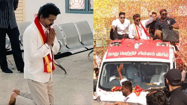 TVK Leader Vijay s Trichy Roadshow Draws Massive Crowd Vijay Offers Prayers at Church