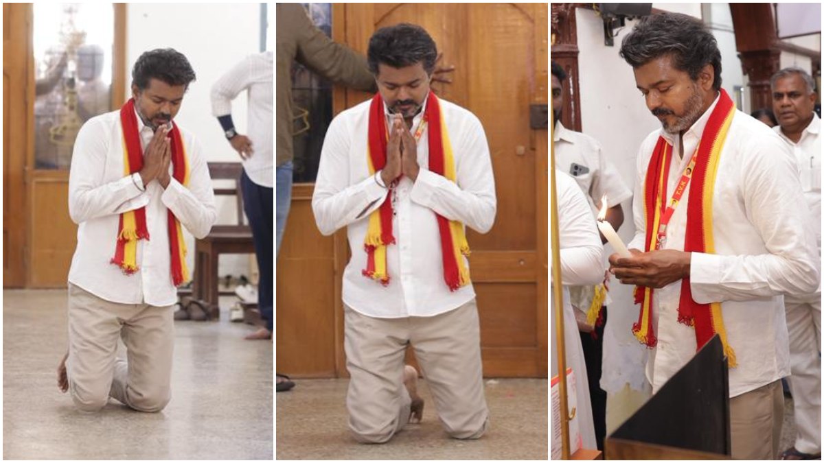 திருச்சியில் உள்ள சர்ச்சில் திடீரென முட்டி போட்டு நடந்தபடி பிரார்த்தனை செய்த விஜய்.. பின்னணி என்ன?