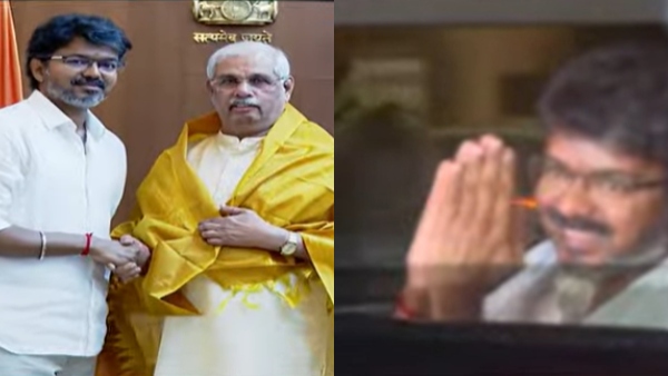 Vijay Walks Out of Raj Bhavan With a Big Smile - From Disappointment to Delight Vijay Walks Out of Raj Bhavan With a Big Smile - From Disappointment to Delight