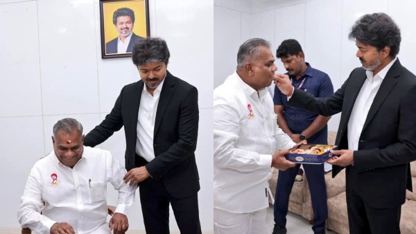 CM Vijay Personally Welcomes Ministers Sengottaiyan Bussy Anand They Assume Office in Tamil Nadu Secretariat
