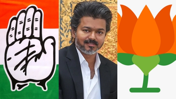 TVK Vijay Congress BJP Tamil Nadu politics Delhi visit political controversy TVK Vijay Congress BJP Tamil Nadu politics Delhi visit political controversy