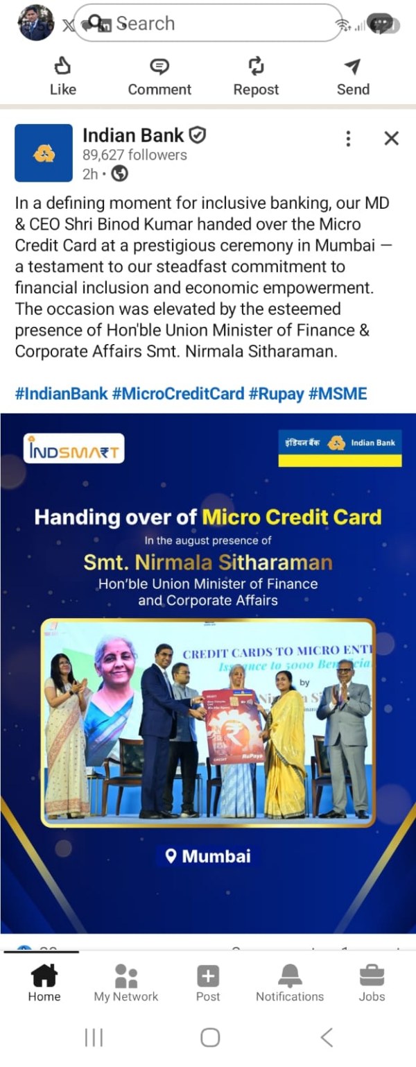 indian Bank Credit Card Nirmala Sitharaman indian Bank Credit Card Nirmala Sitharaman