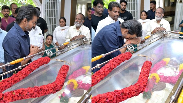 Vijay Pays Last Respects to Bharathiraja Offers Condolences in Person Vijay Pays Last Respects to Bharathiraja Offers Condolences in Person