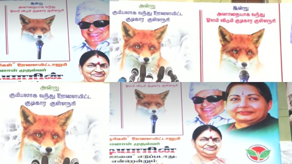 Drunken Fox Banner Opposite AIADMK Headquarters Sparks Fresh Controversy