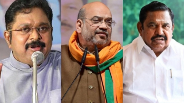 TTV Dhinakaran Edappadi Palaniswami Amit Shah TTV Dhinakaran Edappadi Palaniswami Amit Shah