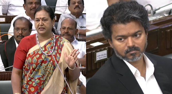 Assembly Rocked How Premalatha s Paperless Speech on Mekedatu Made CM Vijay Nod Along in Silence Assembly Rocked How Premalatha s Paperless Speech on Mekedatu Made CM Vijay Nod Along in Silence