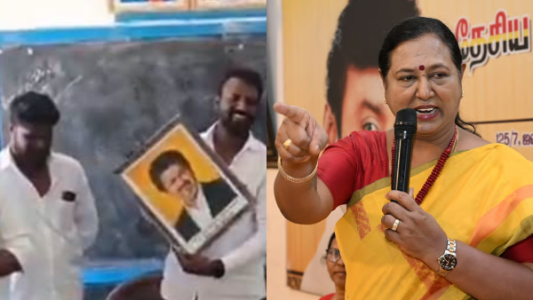Premalatha Vijayakanth Condemns Use of School Students for Politics Slams CM Vijay Photo Incident