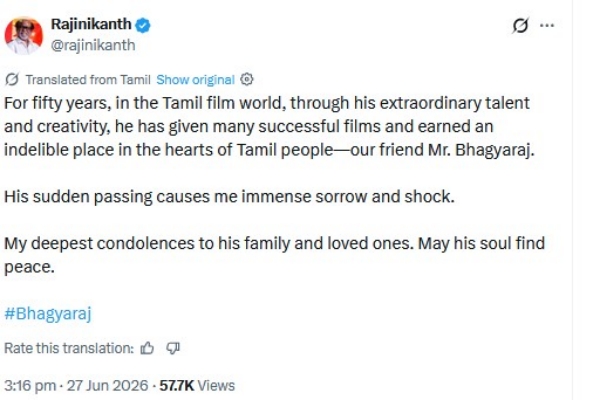 Kamal Haasan Mourns Bhagyaraj