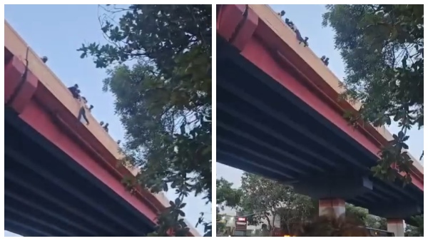 coimbatore-youth-hang-100-feet-height-flyover-made-tension coimbatore-youth-hang-100-feet-height-flyover-made-tension