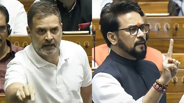 rahul gandhi anurag thakur parliament