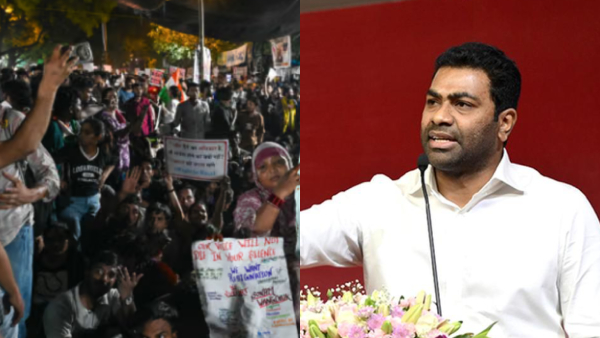 TVK Extends Full Support to Delhi Students NEET Protest Says Minister Aadhav Arjuna