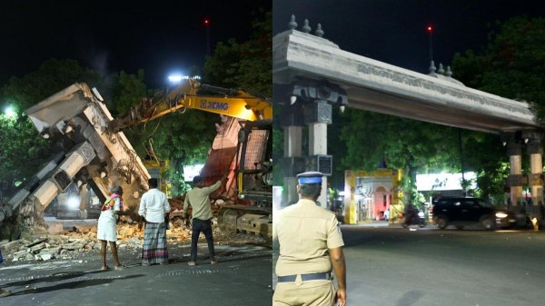 Periyar Arch in Madurai KK Nagar Demolished Periyar Arch in Madurai KK Nagar Demolished