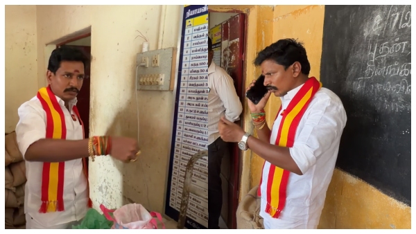 Srivaikuntam TVK MLA Saravanan conducts an inspection at a ration shop near Eral Srivaikuntam TVK MLA Saravanan conducts an inspection at a ration shop near Eral