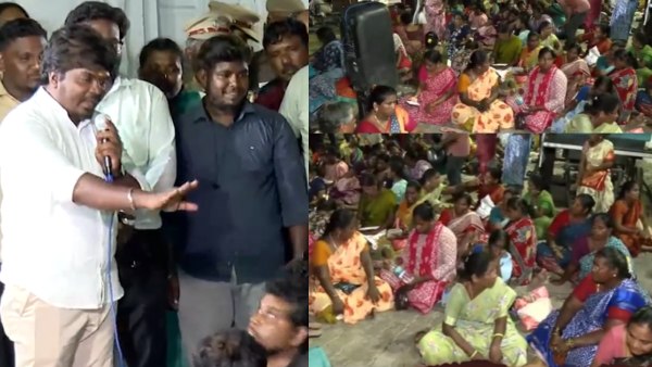 Sanitation workers protesting in Chennai surrounded Loyola Mani and questioned him