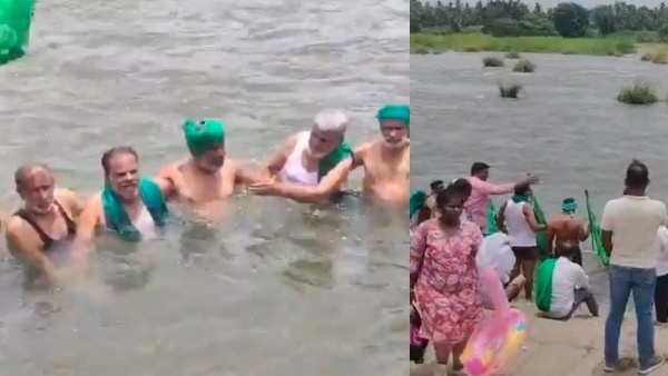mandya-farmers-hit-the-cauvery-river-protest-and-alleged-cavuery-water-sercretly-released-to-tamil-n
