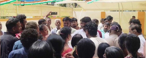 CM Vijay Perambur MLA office protest