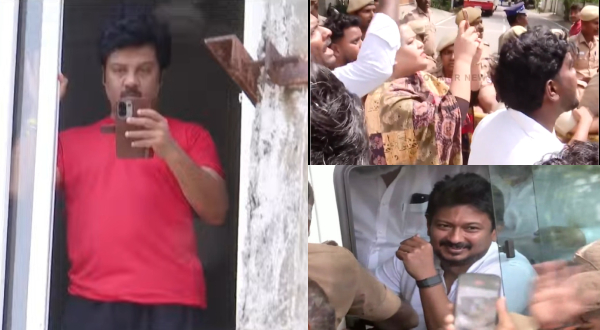 Hey Why Are You Filming DMK Supporters Shout at Actor Sanjeev Recording Udhayanidhi Arrest