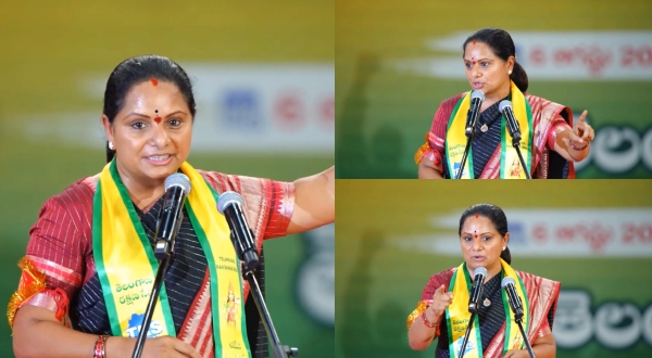 TRS Kavitha Demands 50 BC Reservation Issues Chalo Delhi Warning to Centre