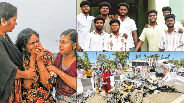 Kerala car crash Dindigul students travel in a new car at 120 km h Where is the lorry driver