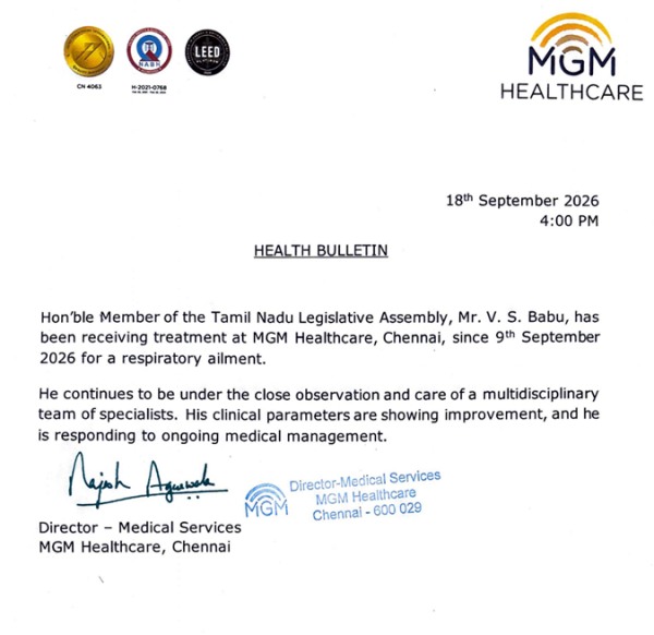 Kolathur MLA VS Babu Health