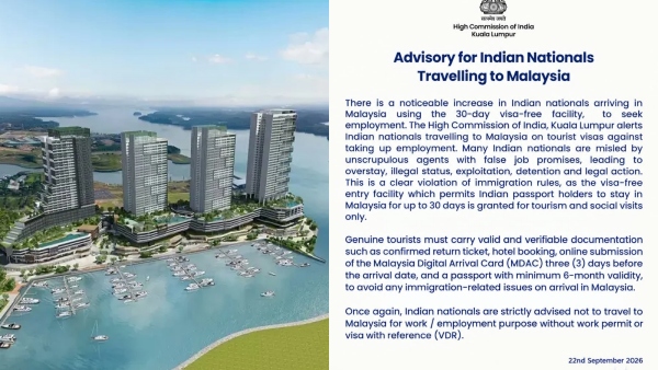 Indian High Commission issues warning to Indians seeking jobs in Malaysia on tourist visas Indian High Commission issues warning to Indians seeking jobs in Malaysia on tourist visas