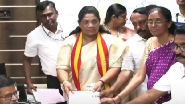 Dharapuram By-Election TVK Candidate Sathyabama Files Nomination Again