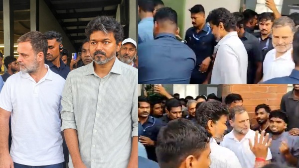 Vijay and Rahul Gandhi traveling in the same car in Chennai