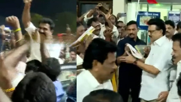 Madurai Airport Sees Tense Moments as DMK and TVK Supporters Raise Slogans to Welcome MK Stalin and Nirmal Kumar Madurai Airport Sees Tense Moments as DMK and TVK Supporters Raise Slogans to Welcome MK Stalin and Nirmal Kumar