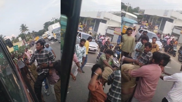 a group of intoxicated youths assaulted a private bus driver for honking his horn In Tiruppur