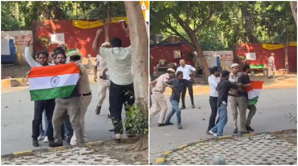 CJP leaders arrested Cockroach Janata Party election commission protest