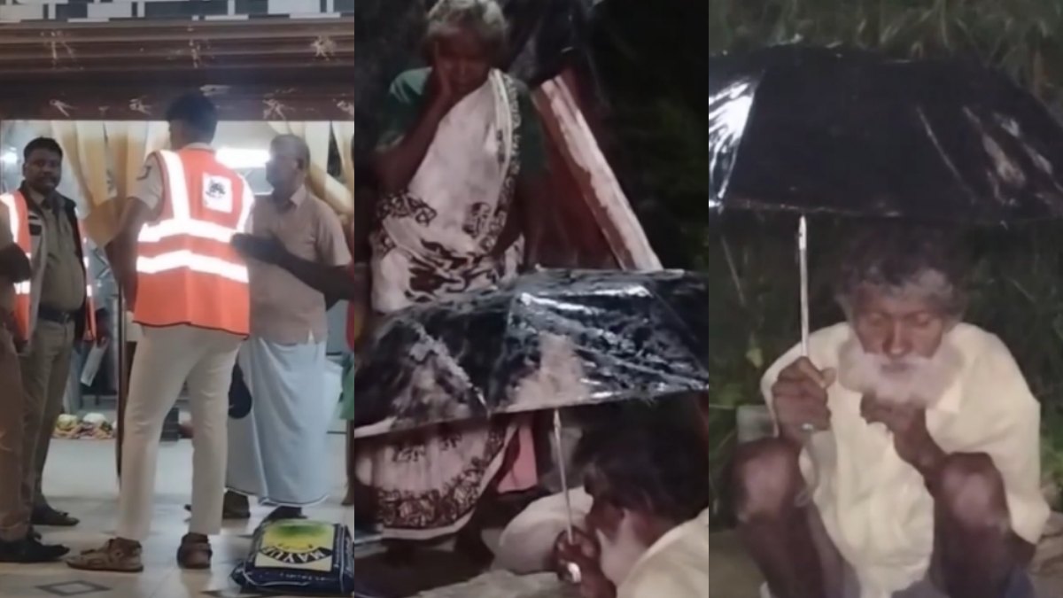 நட்புக்காக! மீசக்கார நண்பா.. கார் மோதி இறந்த நண்பரின் சடலத்திற்கு குடை பிடித்து கலங்க வைத்த முதியவர்