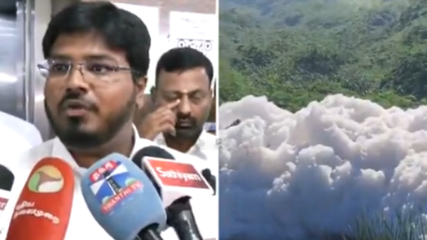Noyyal River Foam Controversy TVK Minister Rajeev s Remarks on Soaps and Shampoos Spark Debate Noyyal River Foam Controversy TVK Minister Rajeev s Remarks on Soaps and Shampoos Spark Debate