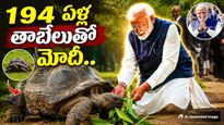 చరిత్రలోనే అరుదైన దృశ్యం: 194 ఏళ్ల తాబేలుతో మోదీ!