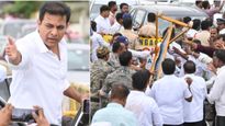 ఇనుప బ్యారికేడ్లను తొక్కిపడేస్తూ కదిలిన గులాబీ దండు..: హైవేపై హైటెన్షన్
