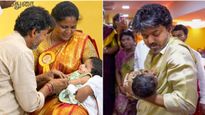 మేనమామలా మోకాళ్లపై కూర్చుని బంగారపు ఉంగరాలను తొడిగిన విజయ్