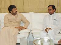 Chiranjeevi with KCR