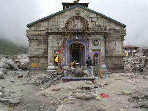 Kedarnath Temple not affected by floods Kedarnath Temple not affected by floods