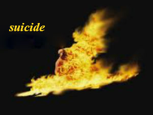 Girl sets herself on fire Girl sets herself on fire
