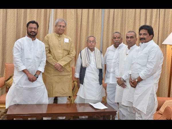 రాష్ట్రపతిని కలిసిన సీమాంధ్ర ఎంపీలు